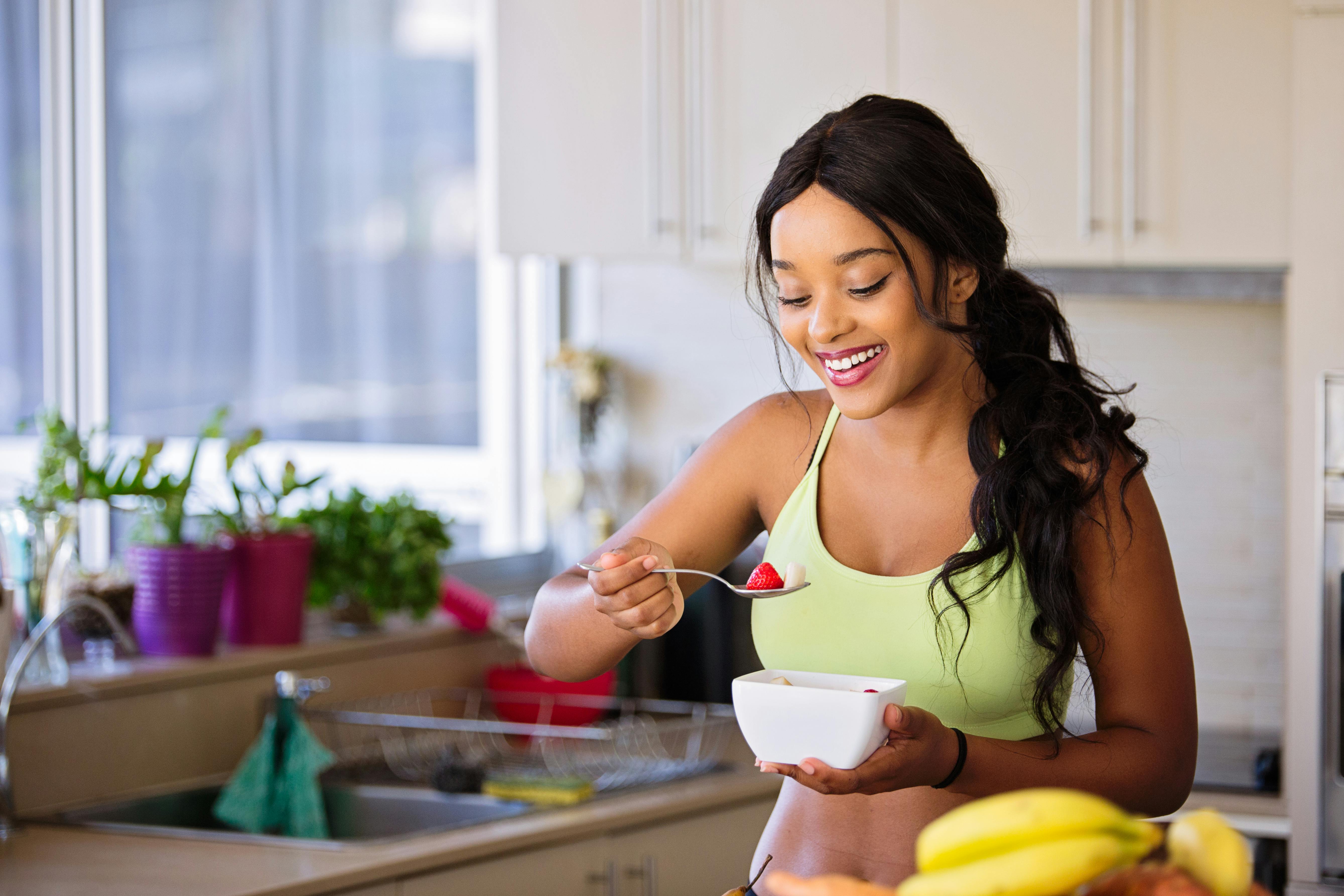 Person practicing healthy daily routine